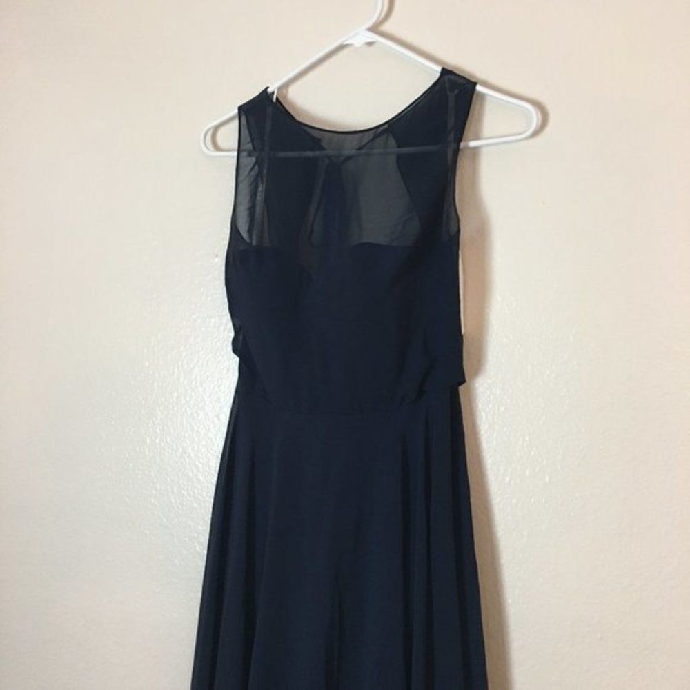 Jenny Yoo Elizabeth Dress Size 2 Navy Blue Bridesmaid Formal Wear NEW Flaws - Picture 7 of 9